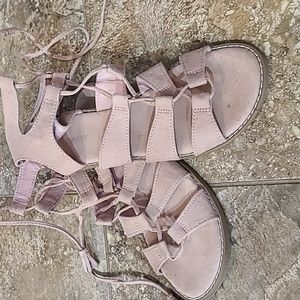 Sz 7 blush suede Gladiator Sandals by Old Navy